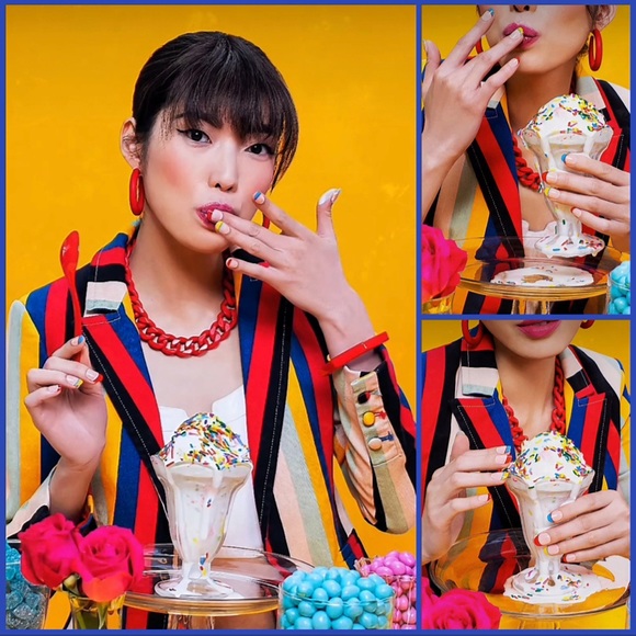 Alice + Olivia Breann Denim Boheme Striped Red Blue Multi Fitted Blazer Jacket - Picture 9 of 16